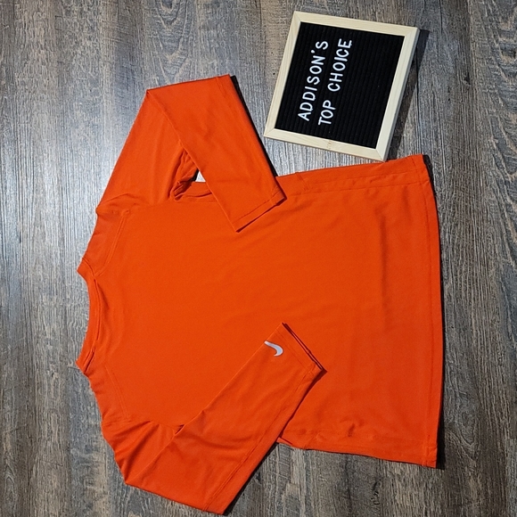 Kids Nike DriFit long sleeve orange in color sized Large gently loved mint A+++ - Picture 9 of 15